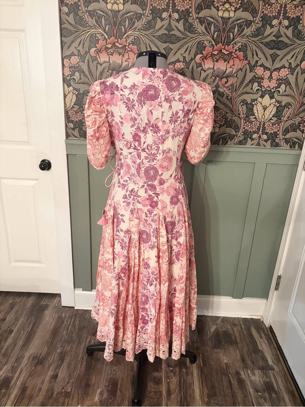 HEMANT & NANDITA Pink Floral Maxi Wrap Dress - Picture 2 of 7